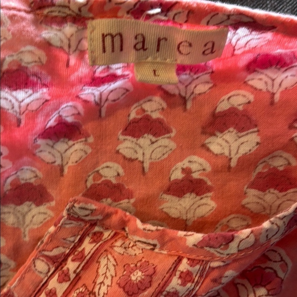 Marea sz L Pink Patterned Casita Dress cotton Tunic short Dress, great condition - Picture 10 of 12